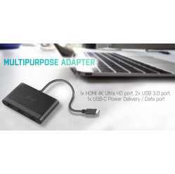 ITEC C31DTPDHDMI i-tec USB C adapter HDMI Power Delivery 1x HDMI 4K 2x USB 3.0 1x USB C PD/Data