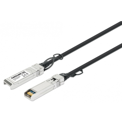 INTELLINET SFP+ 10G Passive DAC Twinax Cable SFP+ to SFP+ 5 m 14 ft. MSA-compliant Direct Attach Copper AWG 24 Black