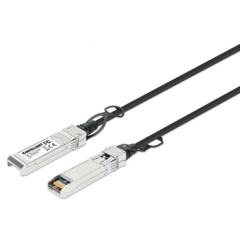 INTELLINET SFP+ 10G Passive DAC Twinax Cable SFP+ to SFP+ 1 m 3 ft. HPE-compatible Direct Attach Copper AWG 30 Black