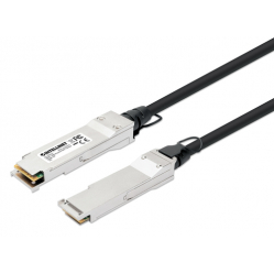 INTELLINET QSFP+ 40G Passive DAC Twinax Cable QSFP+ to QSFP+ 1 m 3 ft. MSA-compliant Direct Attach Copper AWG 30 Black