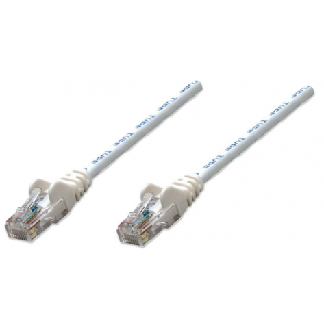 INTELLINET Network Cable Cat6 U/UTP 7.5m 25ft. White RJ-45 Male RJ-45 Male Gold-plated contacts Polybag