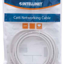 INTELLINET Network Cable Cat6 U/UTP 7.5m 25ft. White RJ-45 Male RJ-45 Male Gold-plated contacts Polybag