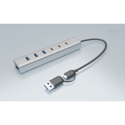 I-TEC USB-C/USB-A Charging Metal HUB 7 Port 3x USB-C 3.2 Gen. 1 4x USB-A 3.2 Gen. 1