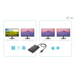 I-TEC USB-C Dual 4K/60Hz single 8K/30Hz HDMI Video Adapter 2x HDMI Port