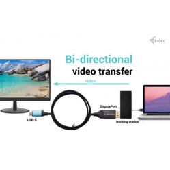 I-TEC USB-C DisplayPort Bi-Directional Cable Adapter 8K/30Hz 150cm compatible with Thunderbolt 3/4