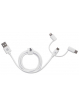 MANHATTAN 3w1 USB-A 2.0 na Lightning USB-C Micro-USB 1m Bialy