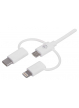 MANHATTAN 3w1 USB-A 2.0 na Lightning USB-C Micro-USB 1m Bialy