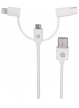 MANHATTAN 3w1 USB-A 2.0 na Lightning USB-C Micro-USB 1m Bialy