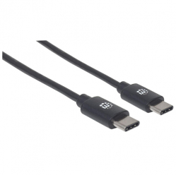 MANHATTAN USB 2.0 C Device Cable 3m Hi-Speed USB 2.0 Type-C Male to Type-C Male 480 Mbps 3 m (10 ft.) Black