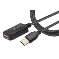 Przedłużacz TECHLY 362213 Aktywny USB 2.0 A-A M/F 5m Czarny