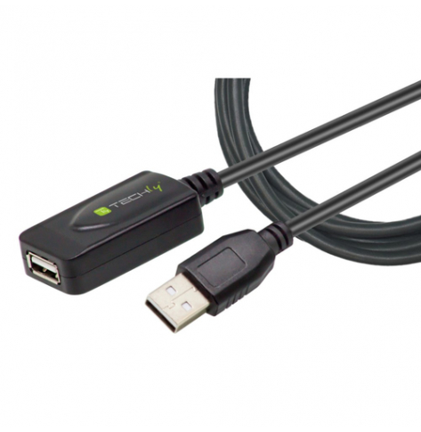 TECHLY Przedluzacz Aktywny USB 2.0 A-A M/F 5m Czarny