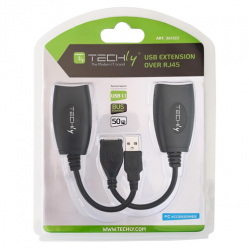 TECHLY Przedluzacz Extender USB do 50m po kablu sieciowym RJ45