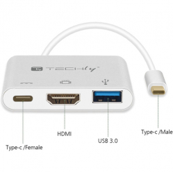 TECHLY Adapter USB-C Multiport na HDMI/USB-A 3.0/USB-C PD