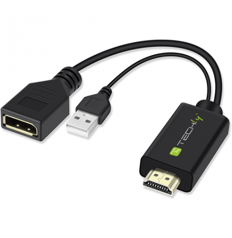 TECHLY Adapter HDMI z Zasilaniem USB na DisplayPort 4K 30Hz