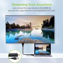 TECHLY Adapter HDMI z Zasilaniem USB na DisplayPort 4K 30Hz