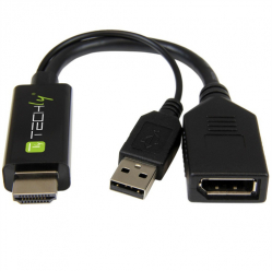 TECHLY Adapter HDMI z Zasilaniem USB na DisplayPort 4K 30Hz
