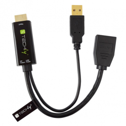 TECHLY Adapter HDMI z Zasilaniem USB na DisplayPort 4K 30Hz