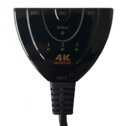 TECHLY 3-Portowy Przelacznik HDMI 3x1 4K 30Hz Pigtail