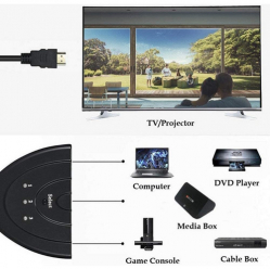 TECHLY 3-Portowy Przelacznik HDMI 3x1 4K 30Hz Pigtail