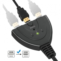 TECHLY 3-Portowy Przelacznik HDMI 3x1 4K 30Hz Pigtail