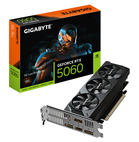 GIGABYTE GeForce RTX 5060 OC Low Profile 8GB GDDR7 3xDP 1xHDMI