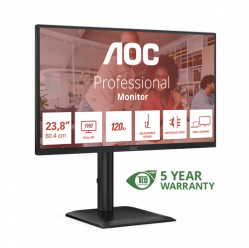 Monitor AOC 24E4CV 23.8 FHD IPS 120Hz 4ms  HDMI DP USB-C PD90W Speakers Pivot