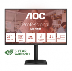 AOC 27E4CV 27 FHD IPS 120Hz 4ms 300cd/?m2 HDMI DP USB-C PD90W RJ45 HUB USB Speakers