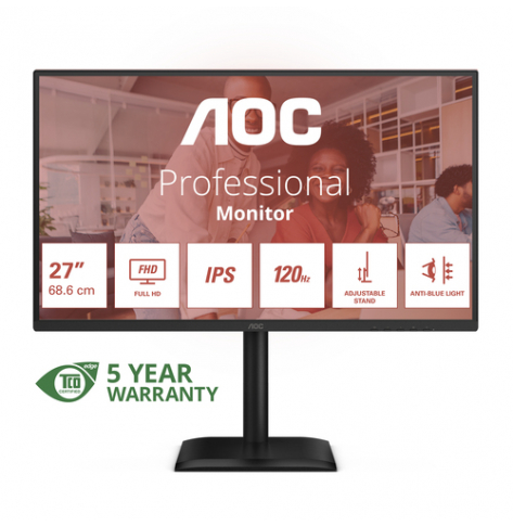 AOC 27E4U 27 FHD IPS 120Hz 4ms  D-Sub HDMI DP Speakers Pivot