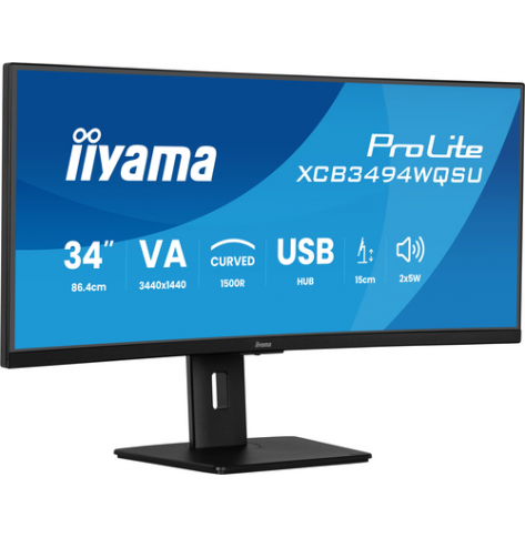 IIYAMA 34 UW Curved VA-panel 4K 120Hz 04ms MPRT Speakers DisplayPort 2xHDMI USB HUB 2x 3.2 2xC Adaptive