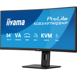 Monitor IIYAMA XCB3497WQSNP 34 UW Curved VA-panel 4K 120Hz 04ms Speakers USB-C Dock DisplayPort 2xHDMI