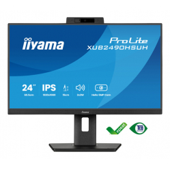 IIYAMA XUB2490HSUH-B2 24 IPS FHD Windows Hello Webcam 5MP 15cm Height Adj. Stand 4ms Speakers HDMI DP