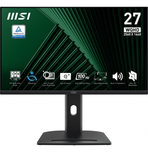 Monitor MSI PRO MP273QP E2 27 IPS WQHD 100Hz  1ms 2xHDMI DP Black