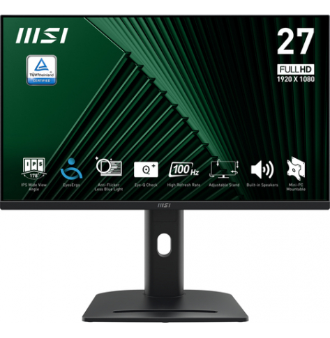 MSI PRO MP275PG 27 IPS FHD 100Hz  1ms HDMI DP D-SUB Speakers Pivot