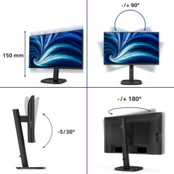 Monitor PHILIPS 24B2N3200J/00 23.8 FHD 120Hz IPS Flat H/A 150 MM TUV EyeSafe certified USB HUB SPEAKERS DP HDMI
