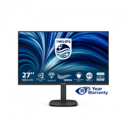 Monitor PHILIPS 27 QHD 120Hz IPS Flat H/A 150 MM USB C DOCKING DISPLAY RJ45 PD>90W Daisy chain TUV EyeSafe certified USB HUB