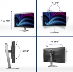 Monitor PHILIPS 27B2U4601/00 27 IPS QHD 120Hz 4ms HDMI 2.0 DP USB-C 3.2 HUB USB pivot Speakers