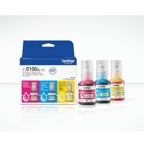 BROTHER BTD100 INK BOTTLE VALUE PK 1XC/M/Y - CEE