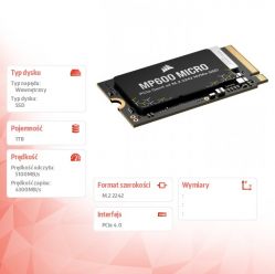 CORSAIR MP600 MICRO 1TB Gen4 PCIe x4 NVMe M.2 2242 SSD
