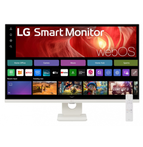 Monitor LG 32U721SA-W 31.5 Smart UHD IPS WebOS 5ms HDMI2.1x2 USB C PD 65W HUB USB