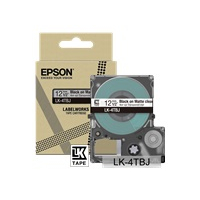 Papier EPSON Matte Tape Clear/Black 12mm 8m LK-4TBJ