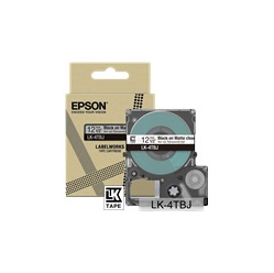 EPSON Matte Tape Clear/Black 12mm 8m LK-4TBJ