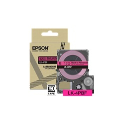 EPSON Colour Tape Fluorescent Pink/Black 12mm 5m LK-4PBF