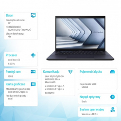 Asus ExpertBook B3 B3404CVA-Q50137X 14 WUXGA i5-1335U 16GB 512GB W11P 3YRS
