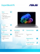 Asus ExpertBook P5 P5405CSA-NZ0417W Ultra 7 258V 32GB 1TB W11H 3YRS Copilot+PC