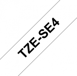 Taśma Brother 18mm czarna na białym SECURITY TAPE