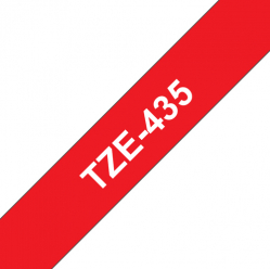 Taśma Brother 12mm biała na czerwonym