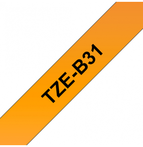 Taśma Brother 12mm BLACK ON FLUO. ORANGE