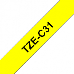 Taśma Brother 12mm BLACK ON FLUO. YELLOW