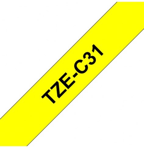 Taśma Brother 12mm BLACK ON FLUO. YELLOW