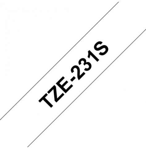 Taśma Brother 12mm czarna na białym (4m)